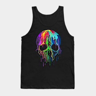 Colorful Drip Skull Tank Top